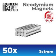 GSW Neodymium Magnets 3x1mm - 50 units (N52)