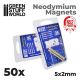GSW Neodymium Magnets 5x2mm - 50 units (N52)