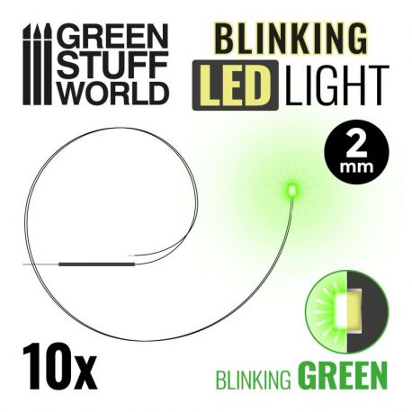 Blinking LEDs - GREEN - 2mm