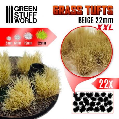 Grass Tufts XXL - 22mm self-adhesive - Beige.