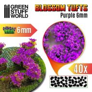 Blossom TUFTS - 6mm self-adhesive - PURPLE Flowers.