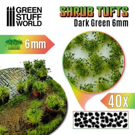Shrubs TUFTS - 6mm self-adhesive - DARK GREEN.