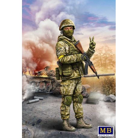 Russian-Ukrainian War series. Kit №1. Ukrainian soldier, Defence of Kyiv, March 2022. 1:24