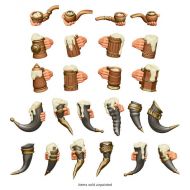 3D printed set - Beer Mugs and Horns