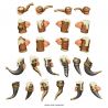 3D printed set - Beer Mugs and Horns