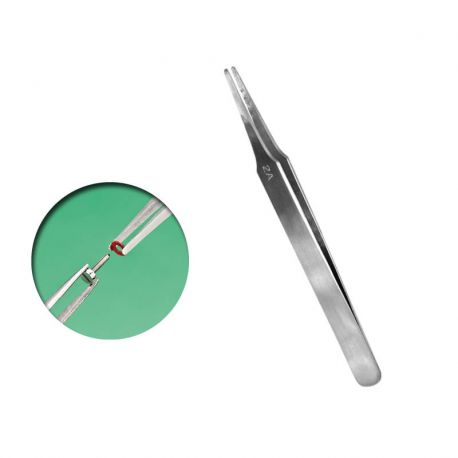 Vallejo Flat Rounded Stainless Steel Tweezers (120 mm) T12007