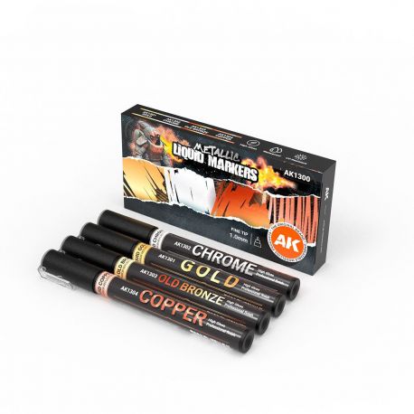 AK-Interactive Metallic Liquid Markers 4 Units Set