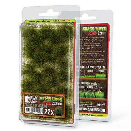 Grass Tufts XXL - 22mm self-adhesive - Dark Green.