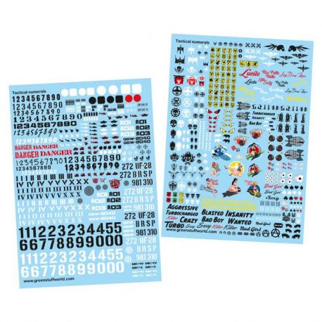 Waterslide Decals - Tactical Numbers and Pinups
