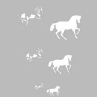 Createx Mylar stencil. Horse II
