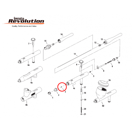 Iwata Nozzle Set 0,3mm I7042