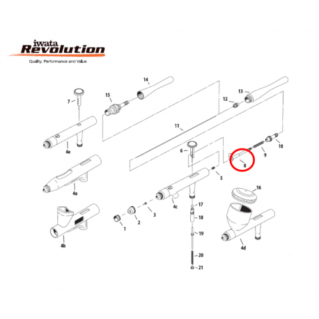 Iwata Needle Chucking Guide W/ Auxiliary Lever I1157