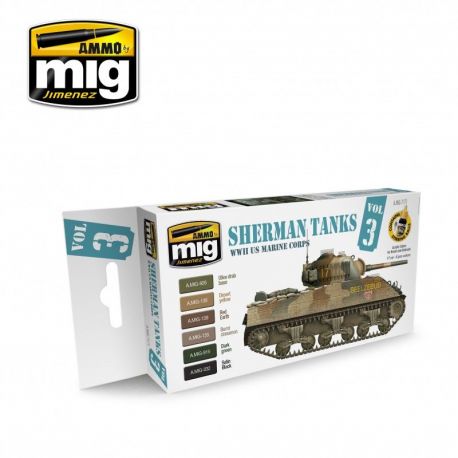 AMIG7171 Sherman Tanks Vol.3 (WWII US Marine Corps) 6 x 17 ml.