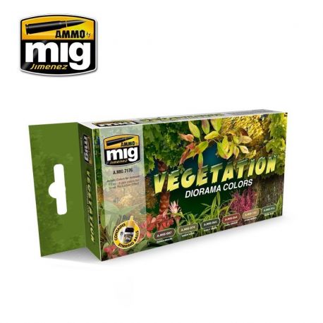 AMIG7176 Vegetation Diorama sæt 6 x 17 ml.