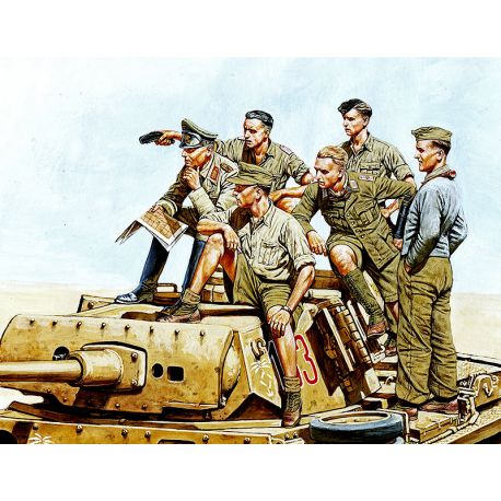 World War II era Series, Rommel and German Tank Crew, DAK, 1:35