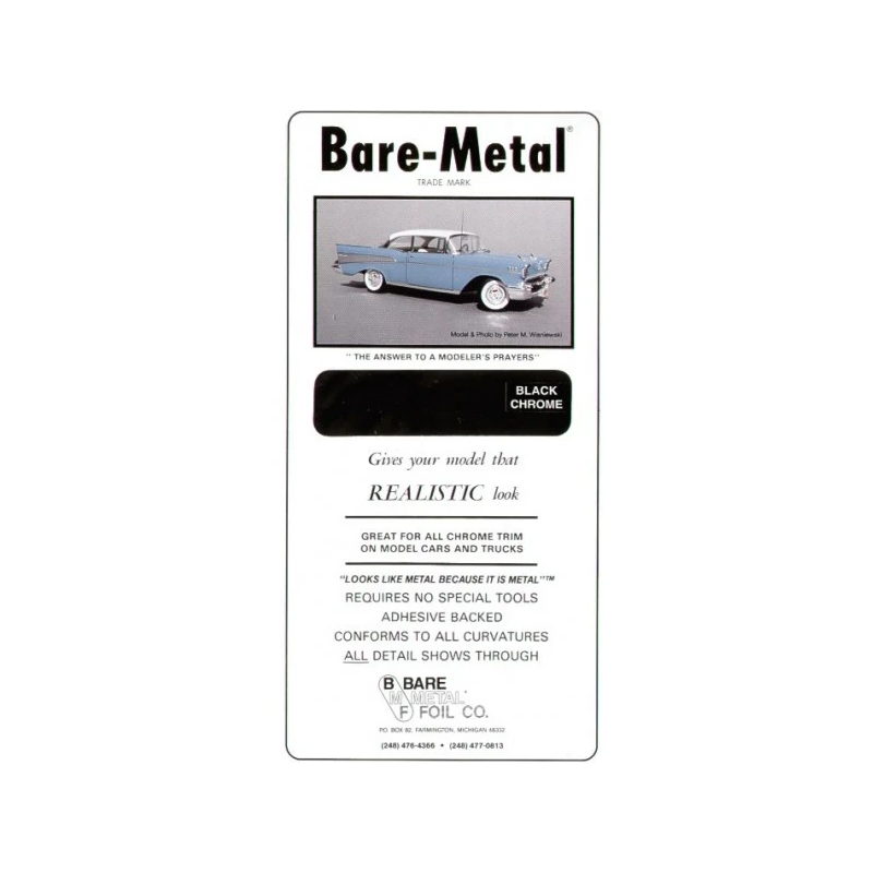 Bare Metal Foil Sheet - 6 X 11 Inches Thin Chrome Foil For Models & Crafts (1 Sheet) BMF001