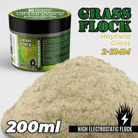 Static Grass Flock 2-3mm - Hayfield Grass - 200 ml